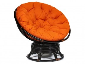 Кресло-качалка Papasan w 23/01 B с подушкой Antique brown, ткань Оранжевый в Лабытнангах - labytnangi.магазин96.com | фото