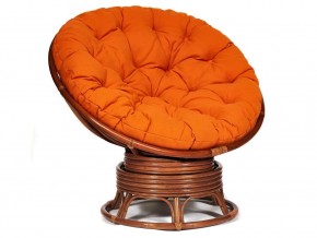 Кресло-качалка Papasan w 23/01 B с подушкой Pecan, ткань Оранжевый в Лабытнангах - labytnangi.магазин96.com | фото