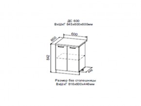 Шкаф нижний ДС600 с полкой (2 дв) в Лабытнангах - labytnangi.магазин96.com | фото